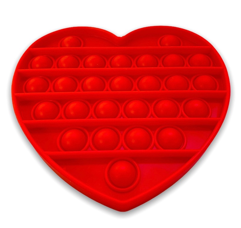 Red Heart Popping Toy AKA Red Heart Pop It Fidget Toy