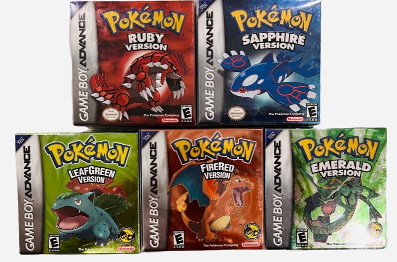 All GBA Pokemon w/Boxes AKA Gameboy Advance Pokemon Games