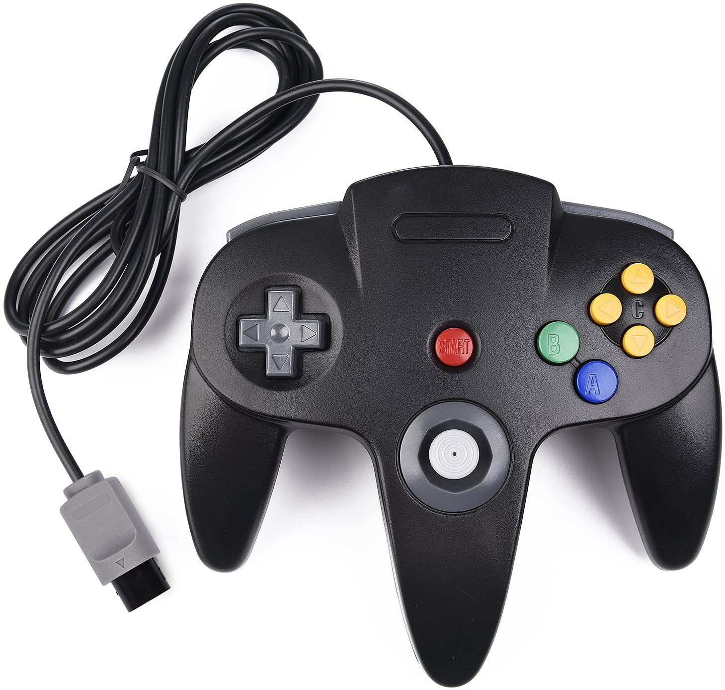 N64 Style Controller Pad Black AKA Nintendo 64 Controller in Black