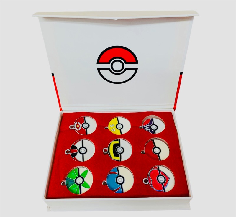 9pcs AKA Pokémon Charms Pokemon Balls Collectible Box