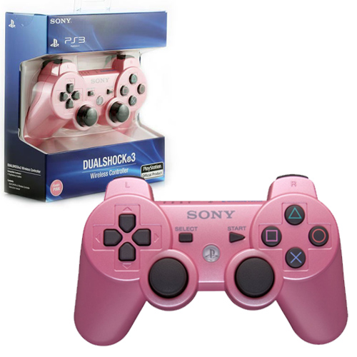 PS3 Pink Wireless DualShock 3 Controller New Official Sony Pink