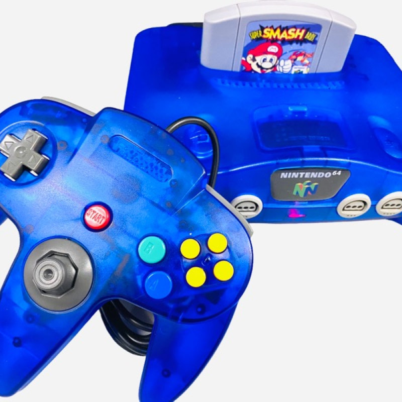 Blue Nintendo 64 Complete AKA Blue N64 Console