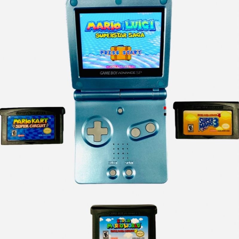 New Upgraded Limited Edition SP Pearl Blue Bundle AKA Gameboy Advance SP