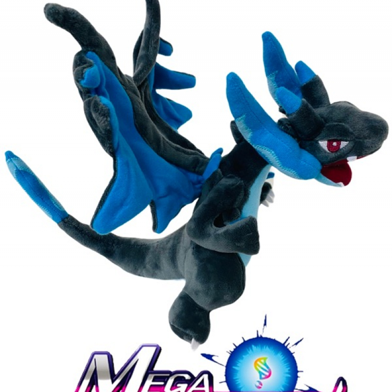 Mega Evolution Charizard Black Blue 10 Inch Plush Stuffed Pose-able Toy