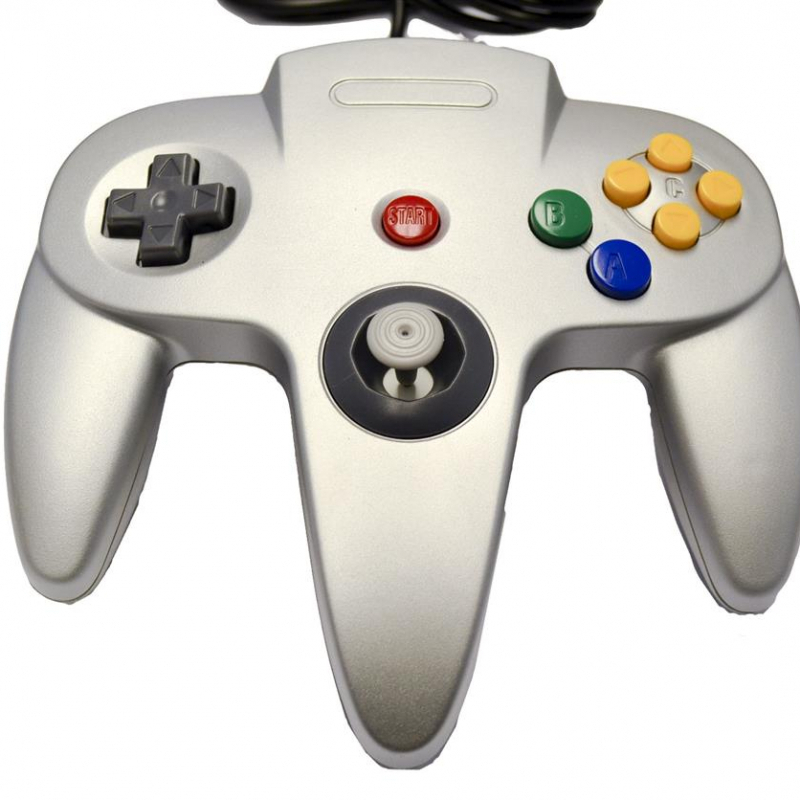 N64 Style Controller Metallic Silver AKA Original Nintendo 64 Controller Silver