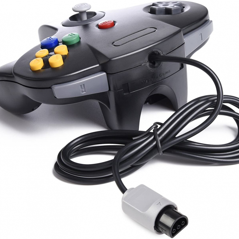 N64 Style Controller Pad Black AKA Nintendo 64 Controller in Black