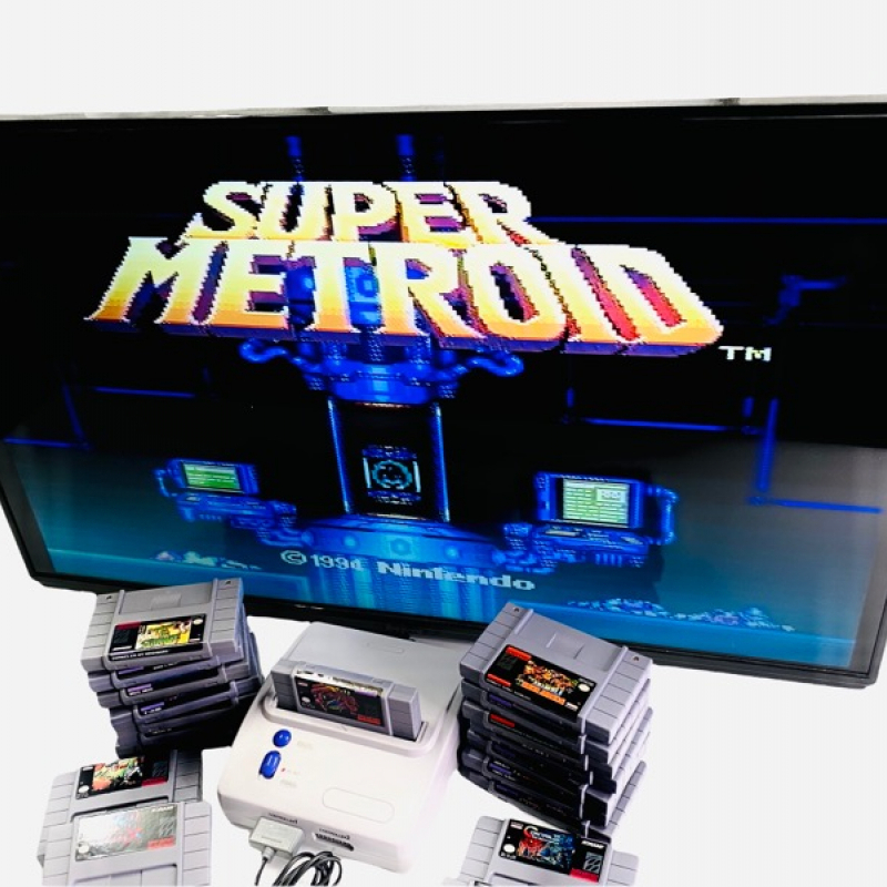 New Style Super NES Console w/Games AKA Super Nintendo Model 2 Style Bundle